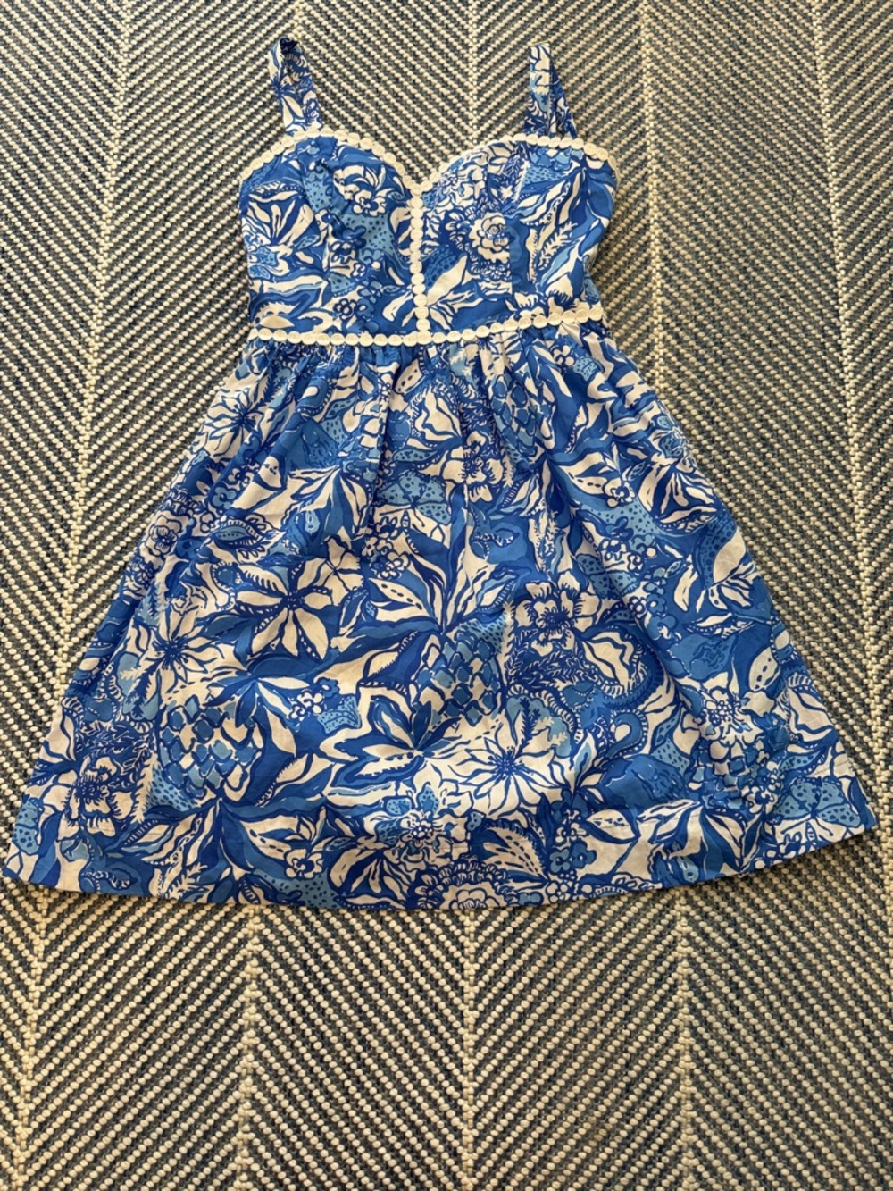 Lilly Pulitzer Blue and White Floral Sundress